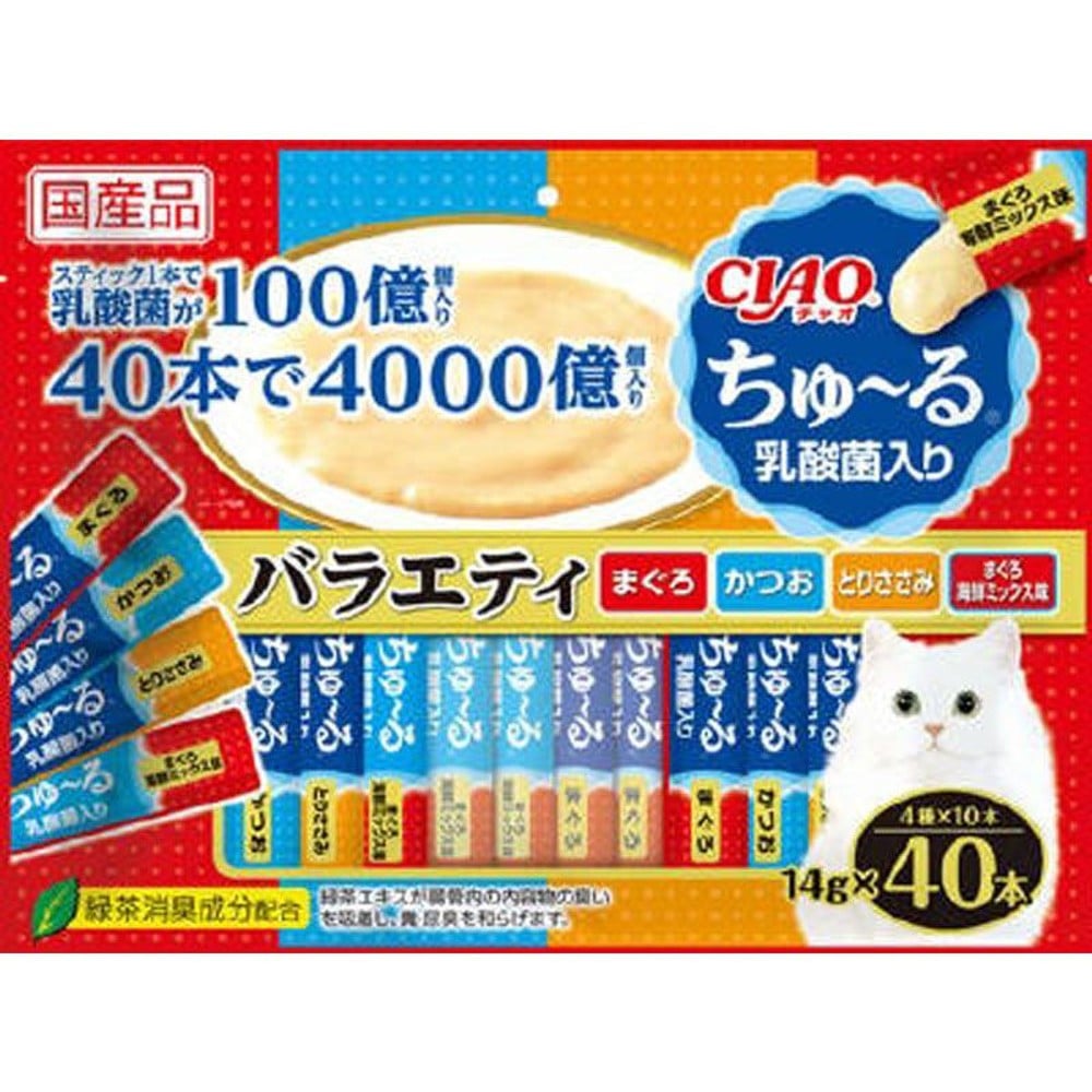 いなば　チャオちゅーる　乳酸菌入りＶ　40本, 乳酸菌入りバラエティ, 14g&times;40本