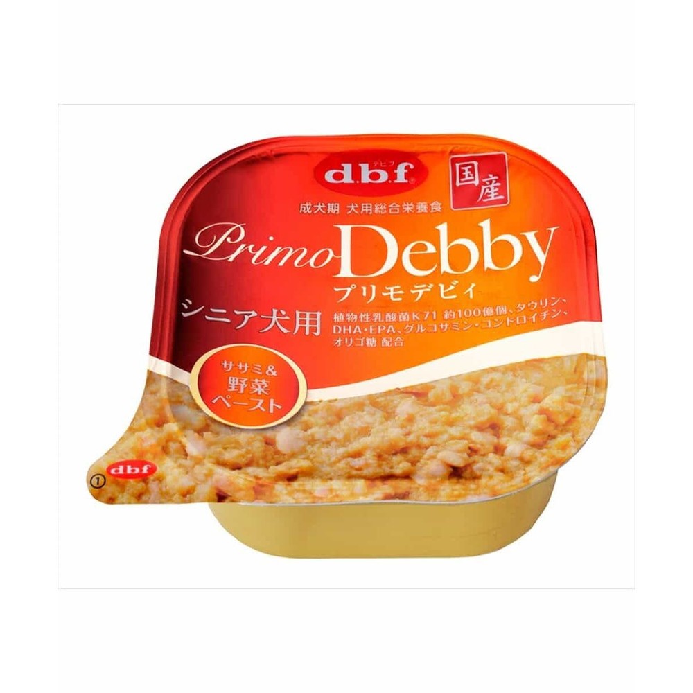 デビフ プリモデビィ シニア犬用 ササミ＆野菜ペ-スト 95g, ササミ＆野菜ペ-スト, 95g