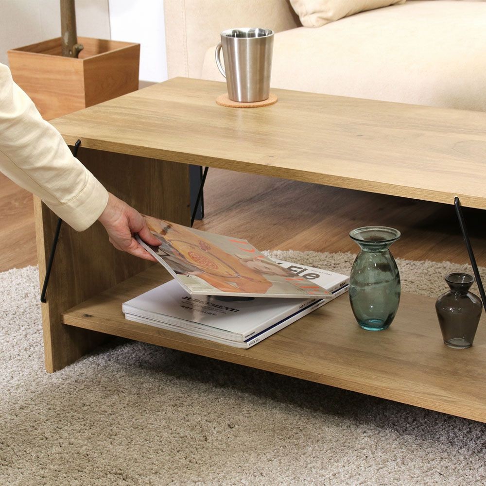 不二貿易 ＥＺＢＯワイヤーテーブル　ＯＡＫ　ＮＡ【メーカー直送・代引不可】, ナチュラル, 幅800mm×奥行420mm×高さ400mm