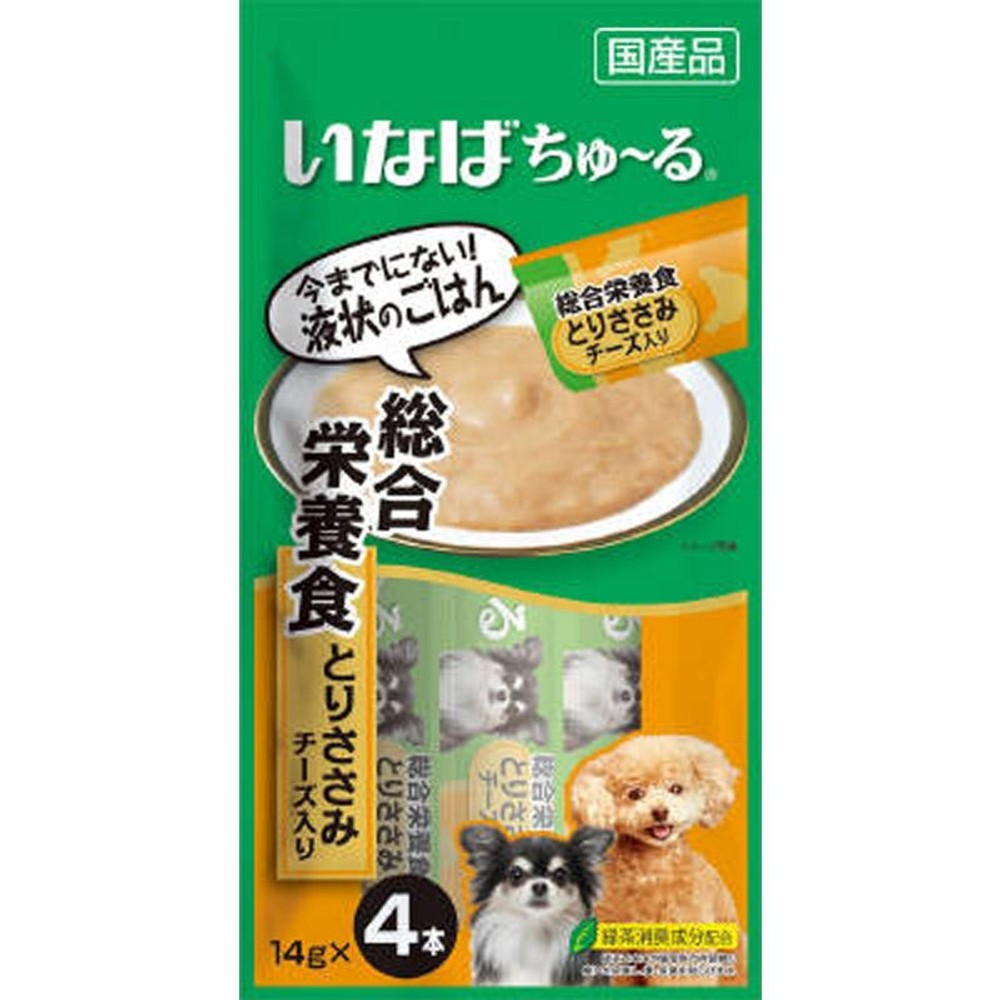 犬ちゅーる総合栄養食とりささみチーズ14ｇＸ4本, とりささみ＆チーズ, 14g×4本