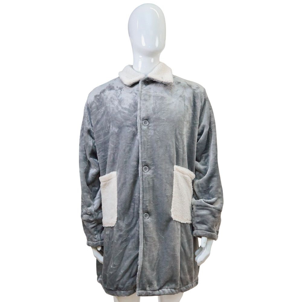 WIZ'A　ウィザ　衿付き着る毛布　ショート丈　グレー, グレー, フリーサイズ