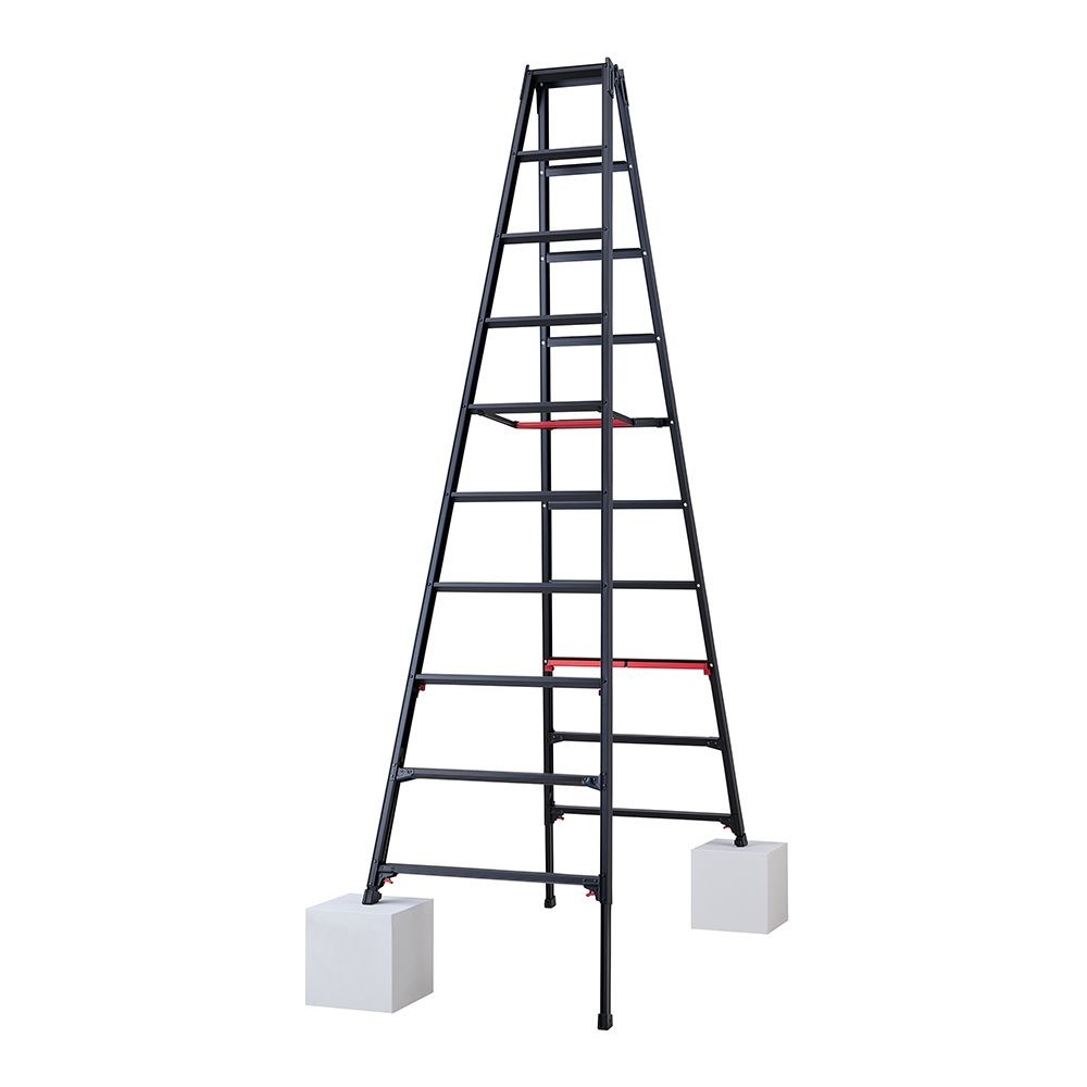 【法人限定】長谷川工業 伸縮脚立上部操作タイプ シャガマンブラック ＲＹＲＢー３０, ブラック, RYRB-30