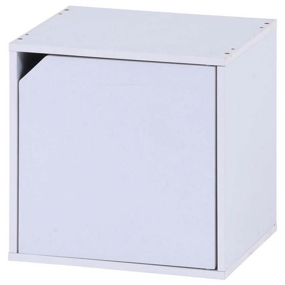 キューブボックス　扉付【メーカー直送 代引不可】, ブラウン, 1段