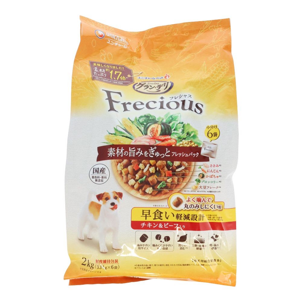 ユニチャーム　ＧＤ　フレシャス　早食い軽減設計　チキンビーフ, 早食い軽減設計, 2kg