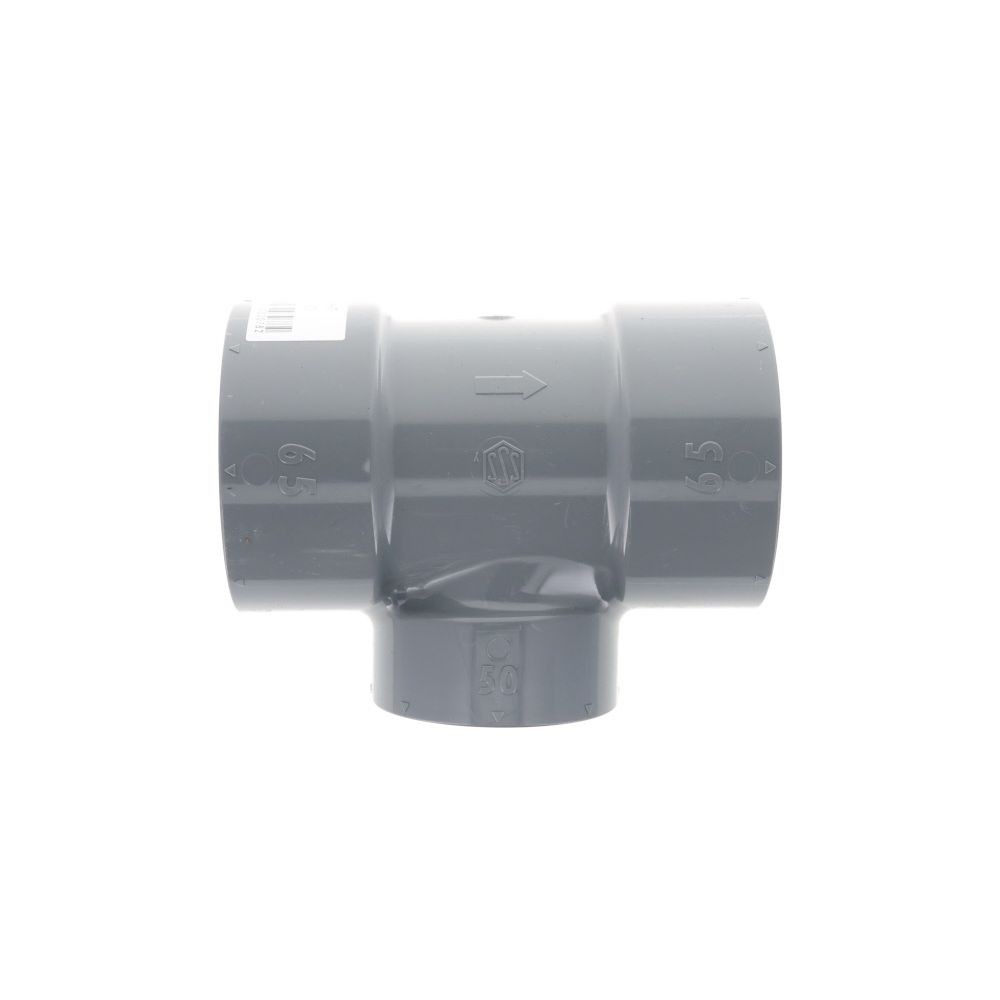 DV継手　チーズ　DT65&times;50, グレー, 65&times;50mm