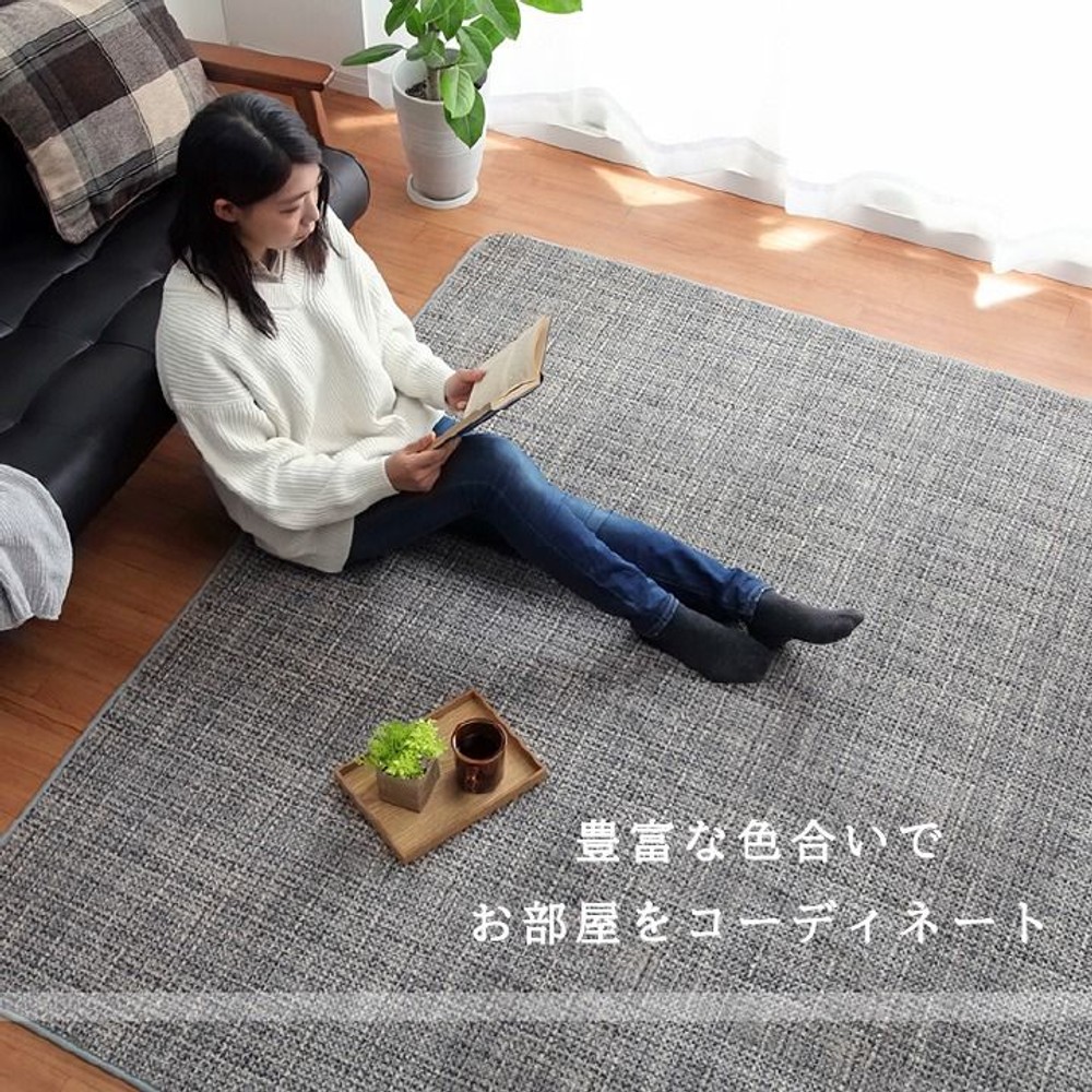 ラグ カーペット マット 珊瑚マイヤ 洗える 滑りにくい ベージュ 【メーカー直送・代引不可】, ベージュ, 185&times;185cm