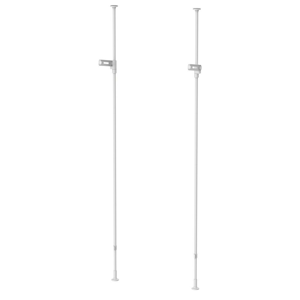 平安伸銅 室内つっぱり竿受け1段 マットホワイト, ホワイト, 奥行300mm&times;高さ1900〜3000mm