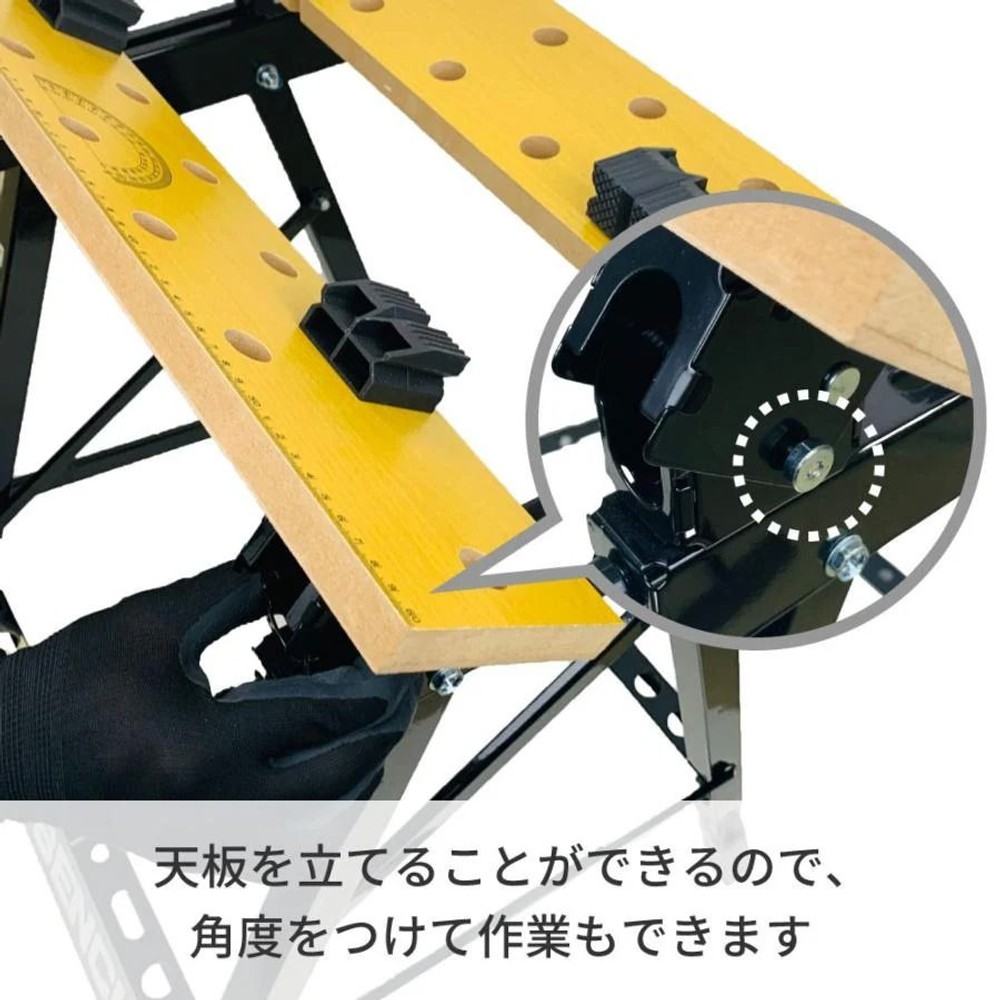 グレートツール アングルベンチバイス 折りたたみ作業台 ワークベンチ GTWB-500, 折り畳みタイプ, 幅605&times;奥行635&times;高さ800mm