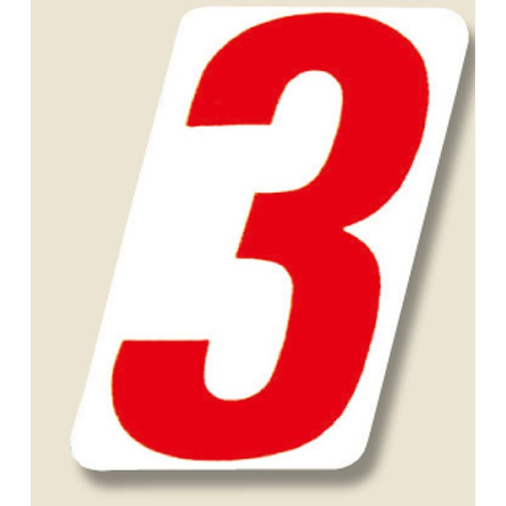 ナンバーセルフ　シール　　SS　3　赤　120片, 赤, SSサイズ