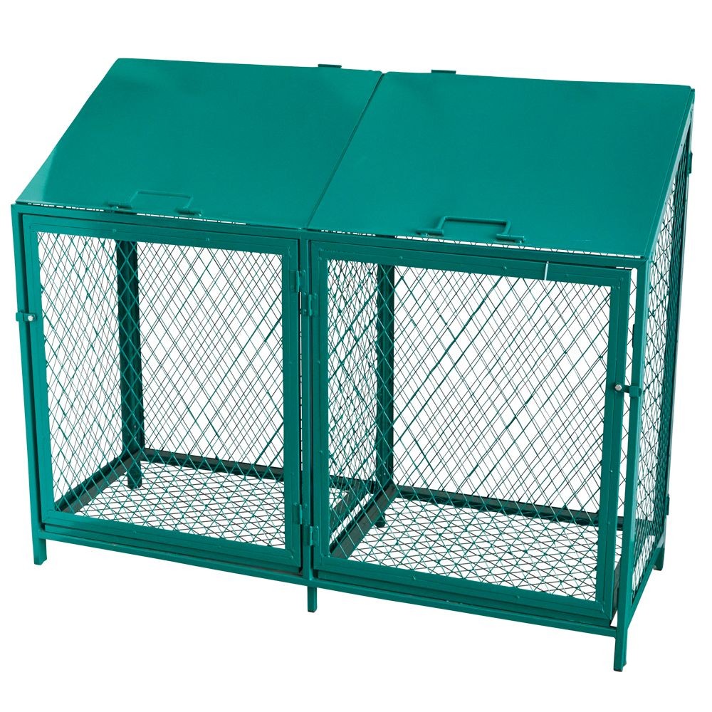 折りたたみができるスチールダストボックス　１２００ｗ, グリーン, 1個入り