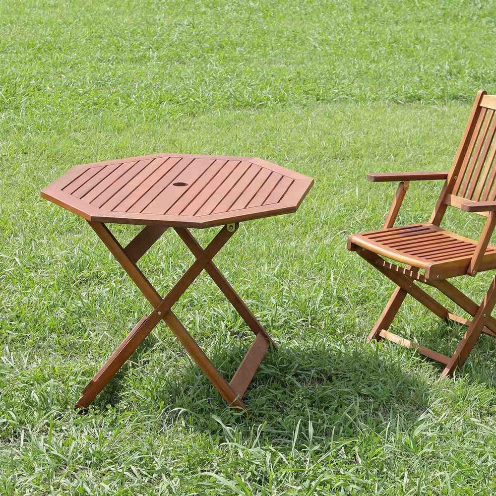 八角テーブル　90ｃｍ　＃ＧＴ04ＦＢ【メーカー直送・代引不可】, ブラウン, 90cm