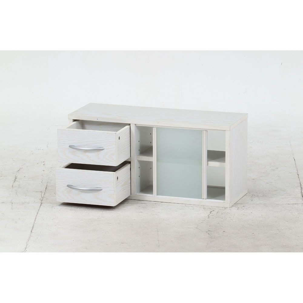 不二貿易 カウンター上収納ラック　６０幅　オークＷＨ【メーカー直送・代引不可】, ホワイト, 幅600mm&times;奥行265mm&times;高さ290mm