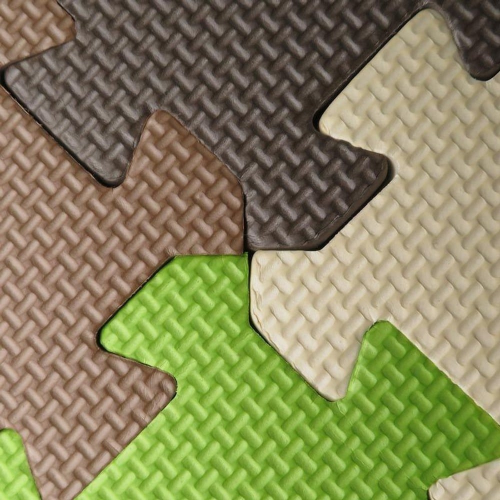 つなげるパズルマット　9枚組　Ｖリーフ／ミッキーマウス, ミッキーマウス, 約32&times;32&times;厚さ1.2ｃｍ