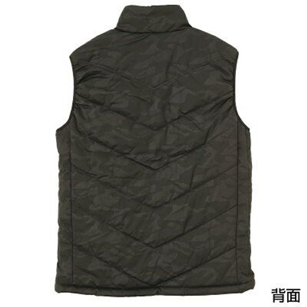 【数量限定　処分価格】ヒーター内蔵ストレッチジップアップベスト　カモブラック, カモブラック（4L）, ４Ｌ