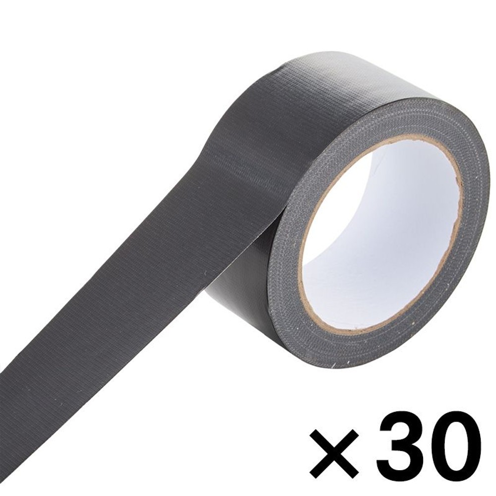 WIZ'A ウィザ 梱包用カラー布テープ黒　（約）幅５０ｍｍ&times;長さ２５ｍ&times;３０個セット, 黒, 幅５０ｍｍ&times;長さ２５ｍ