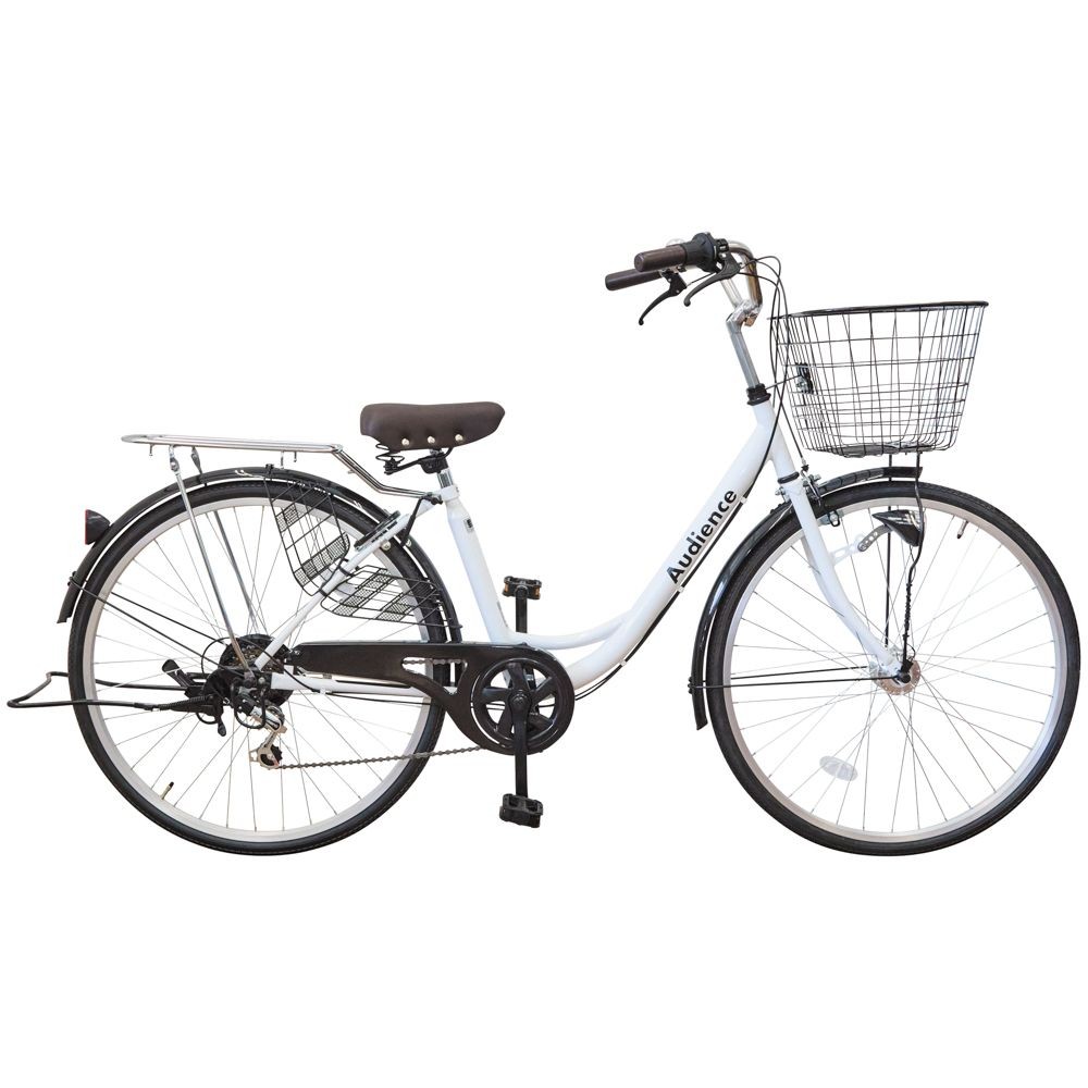 ２６インチ軽快車 外装6段変速　オーディエンス, ホワイト, 26インチ 外装6段
