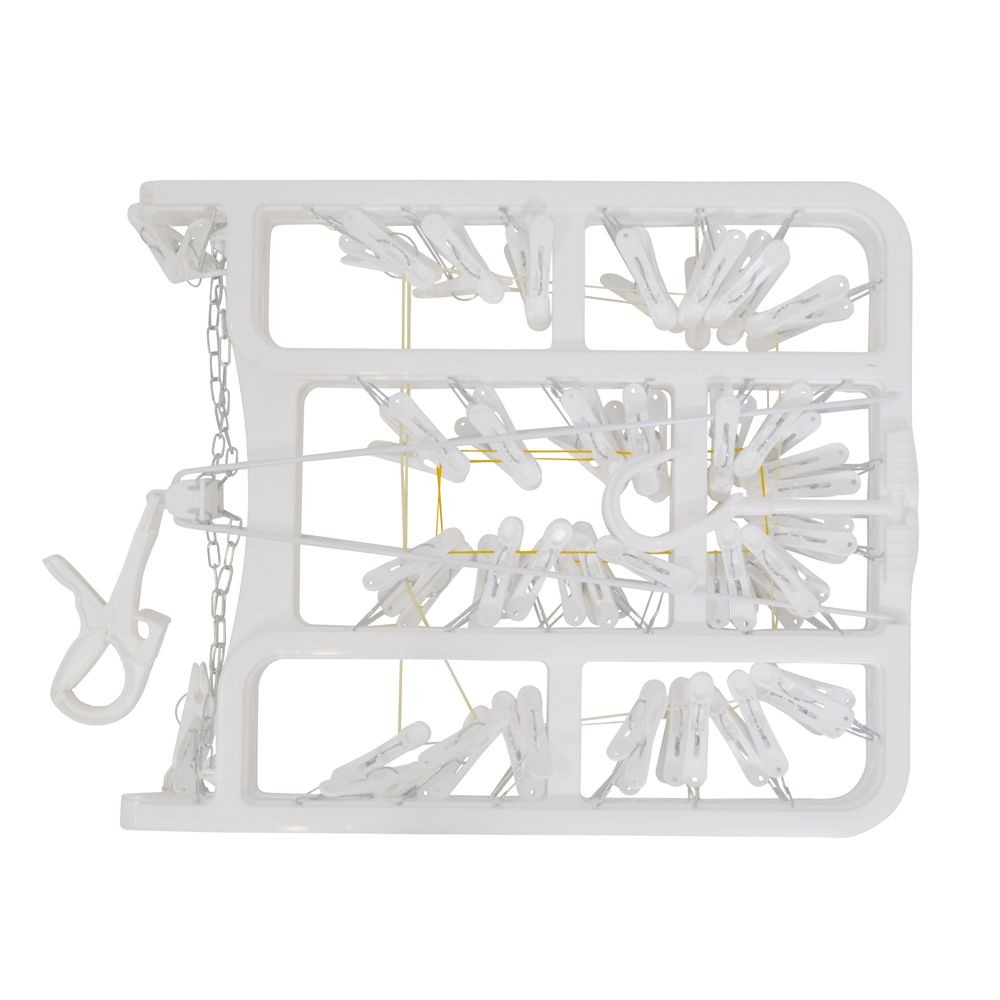 取り込み簡単干す時傾かない洗濯ハンガー, ホワイト, 40ピンチ