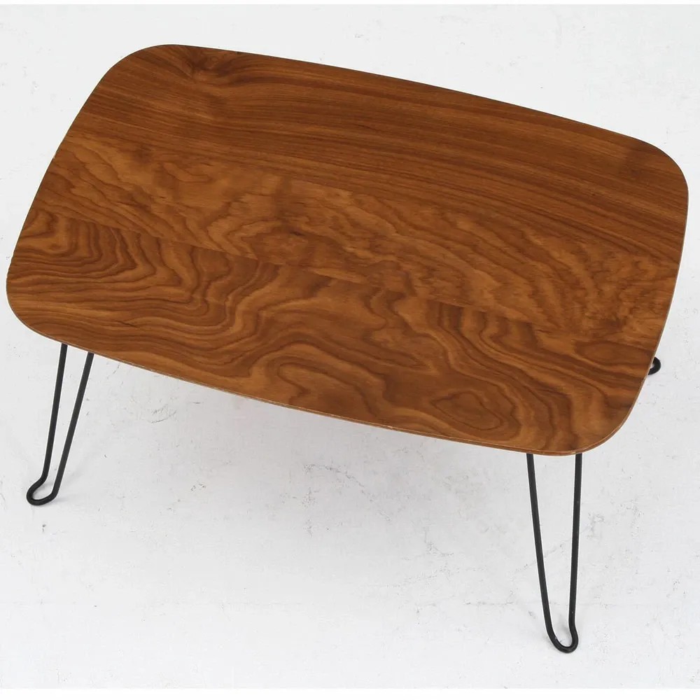 折れ脚ローテーブル トロン HH-6040MBR【メーカー直送・代引不可】, ブラウン, 幅600&times;奥行400&times;高さ310