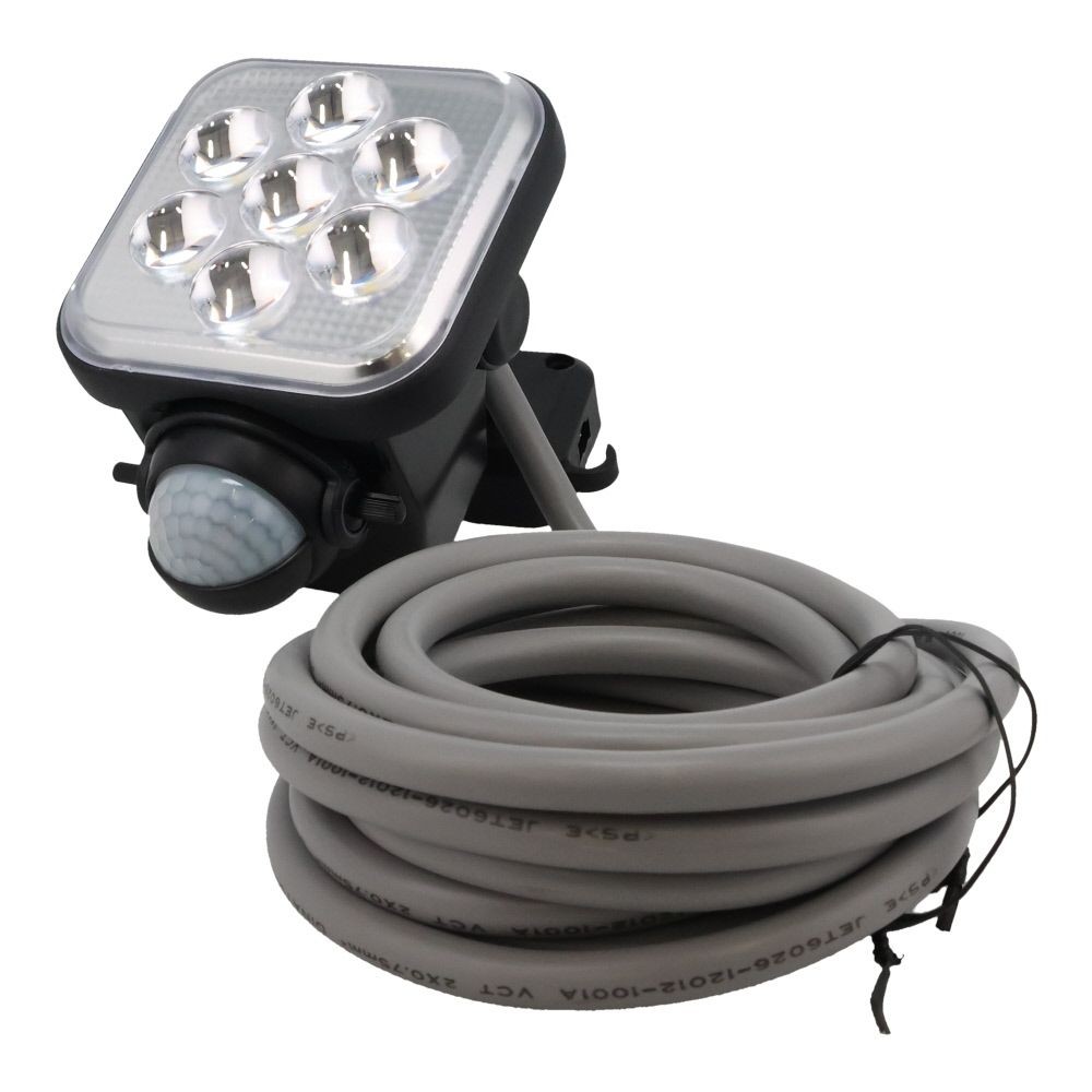 １１Ｗ×１灯　フリーアーム式ＬＥＤセンサーライト　コンセント式　ＬＡＬー１０１１, ブラック, LAL-1011