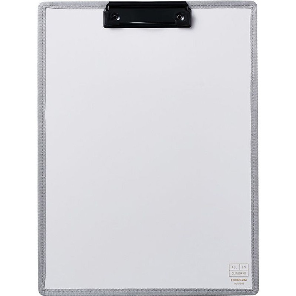 キングジム　オールインクリップボード　5985, 白, A4タテ型