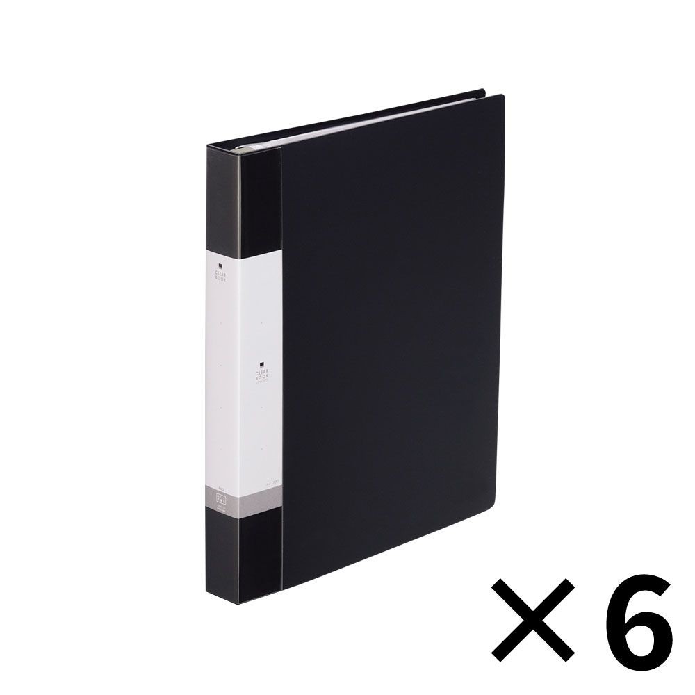 【6個セット】リヒトラブ クリヤブック　交換式　黒　A４Ｓ   【メーカー直送・代引不可】, 黒, G3802-24            
