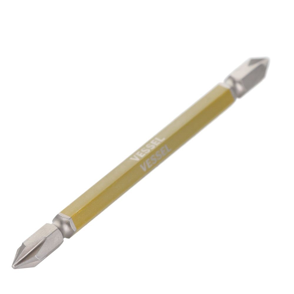 VESSEL 剛彩ビット 2本組 （両頭） ＋1&times;110mm, 黄, (＋)1&times;110mm