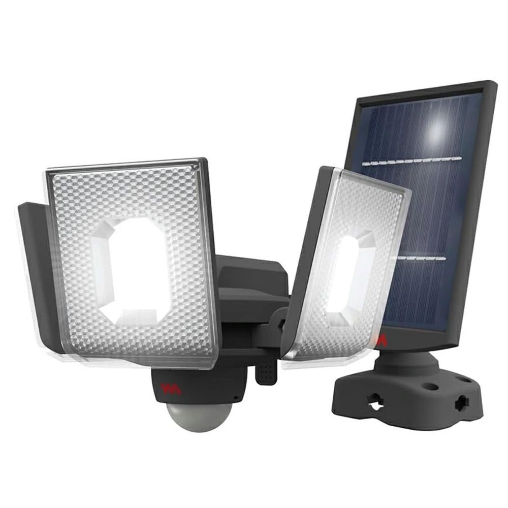 7.5W 3灯スライド型LEDセンサーライト S-340L 株式会社ムサシ, ブラック, 幅171mm&times;奥行170mm&times;高さ128mm