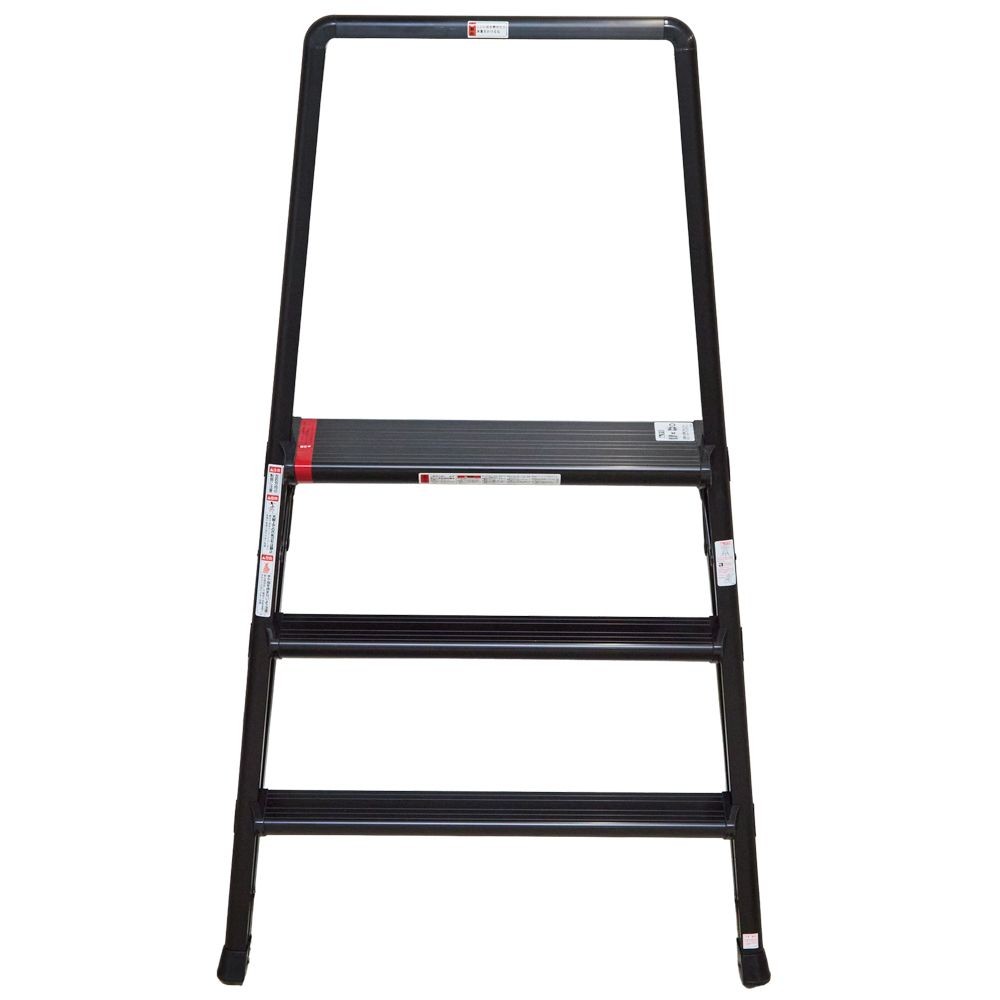 超広幅　踏み台　３段　６００幅　手すり付き　ＢＫ, ブラック, 1個入り