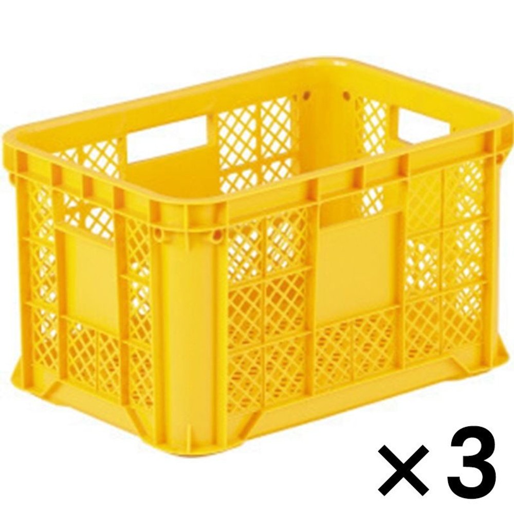 サンコー 採集コンテナー（底アミ目）　イエロー &times;３個セット, イエロー, 3P