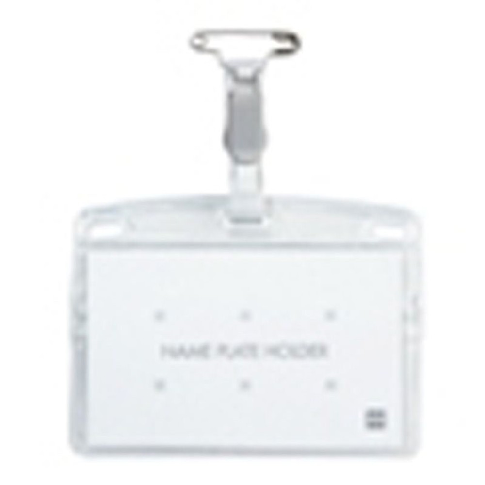 オープン　タッグ名札プラ　ソフト横名刺　10枚入ＮＴー2ＧＹ, 透明, 10枚入り