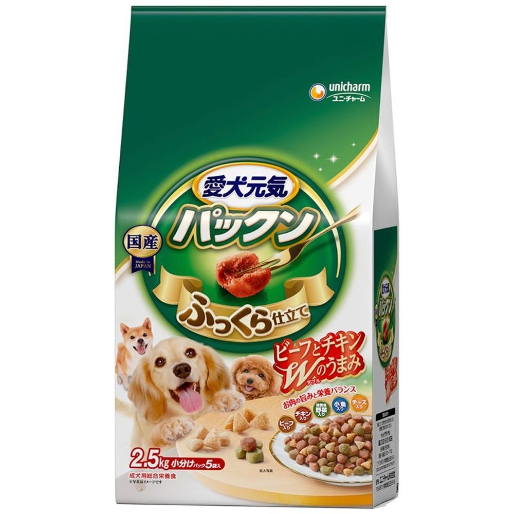 ユニチャーム ゲインズパックン ビーフ野菜小魚 2.5ｋｇ, ビーフ野菜小魚, 2.5kg