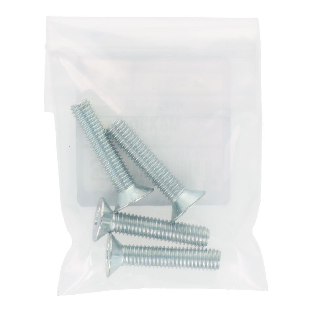 小ねじ　皿　ユニクロ　Ｍ６&times;３０ｍｍ　４本入, シルバー, M6&times;30mm