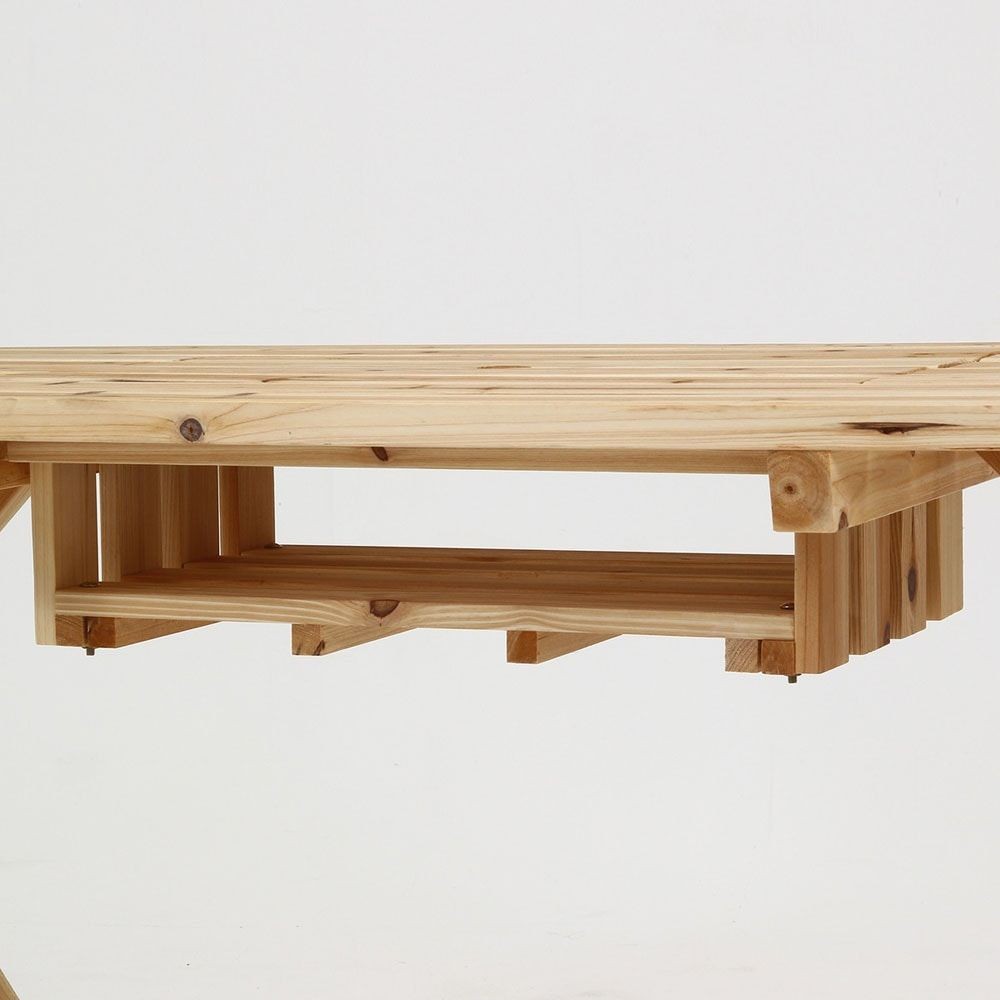 ＢＢＱテーブル＆ベンチセット　コンロスペース付　ＮＡ【メーカー直送・代引不可】, ナチュラル, ベンチセット