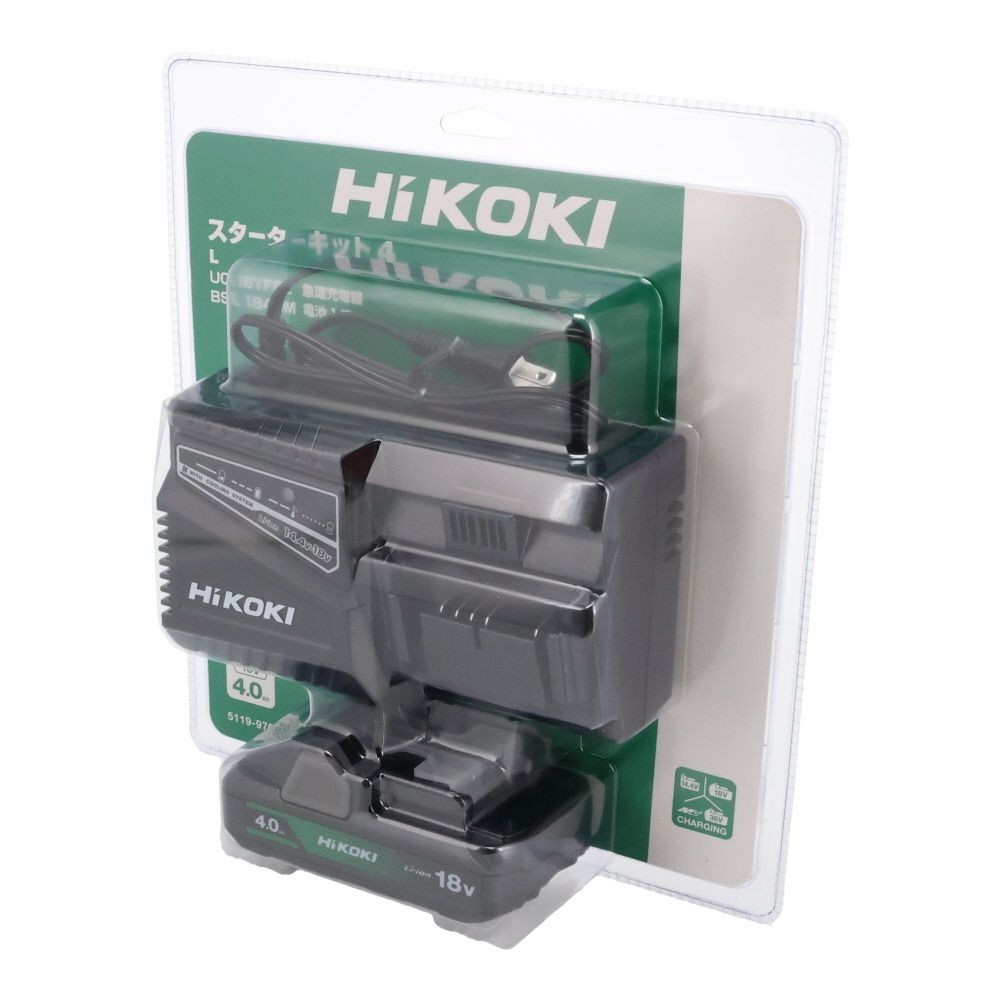 HiKOKI ハイコーキ スターターキット4 UC18YFSL (L) ※急速充電器UC18YFSL + スライド式リチウムイオン蓄電池 BSL1840M 18V4.0Ah, ブラック, スターターキット