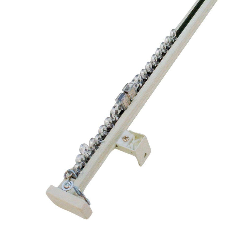 伸縮角型カーテンレール　２．０ｍ用シングル, 木目ナチュラル, 2.0ｍ用シングル