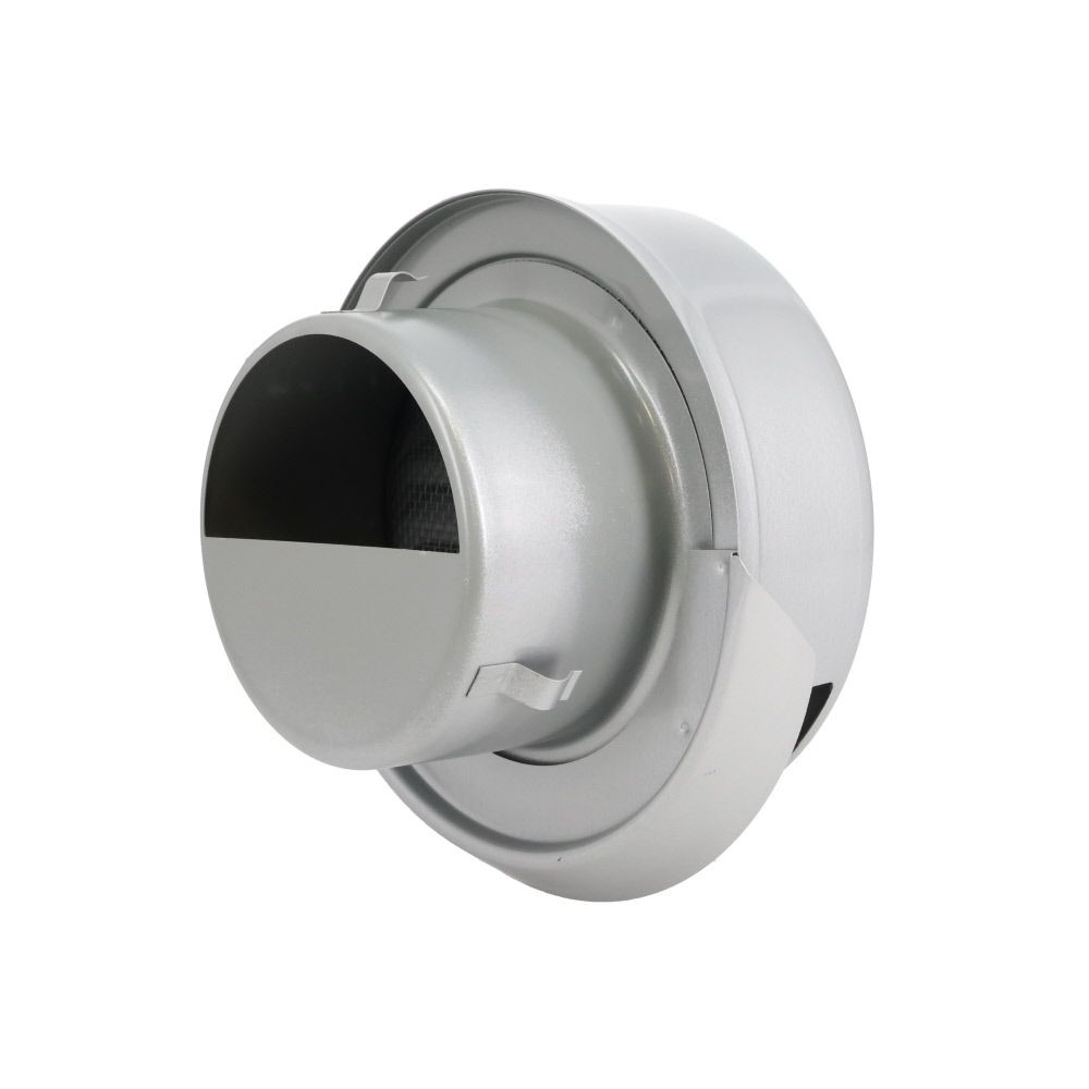 自然　防雨フラット型フード付ガラリ　１００Φ, メタルグレー, φ100