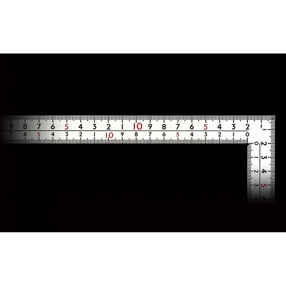 曲尺厚手広巾 ホワイト 50cm表裏同目 8段目盛, ホワイト, 50cm