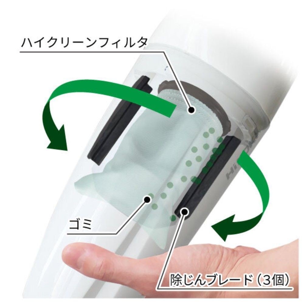 HiKOKI ハイコーキ コードレスクリーナー R18DTC トリガスイッチ (NN) ※本体のみ, ホワイト, R18DTC(NN)