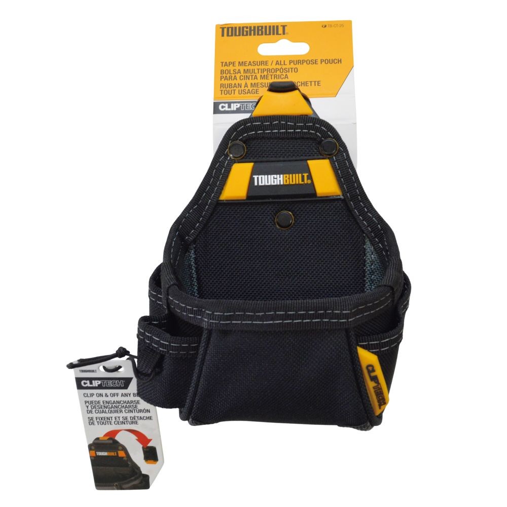 TOUGHBUILT（タフビルト）　テープメジャーポーチ　TB-CT-25　ClipTech対応　工具ポーチ　5ポケット, 黒, TB-CT-25