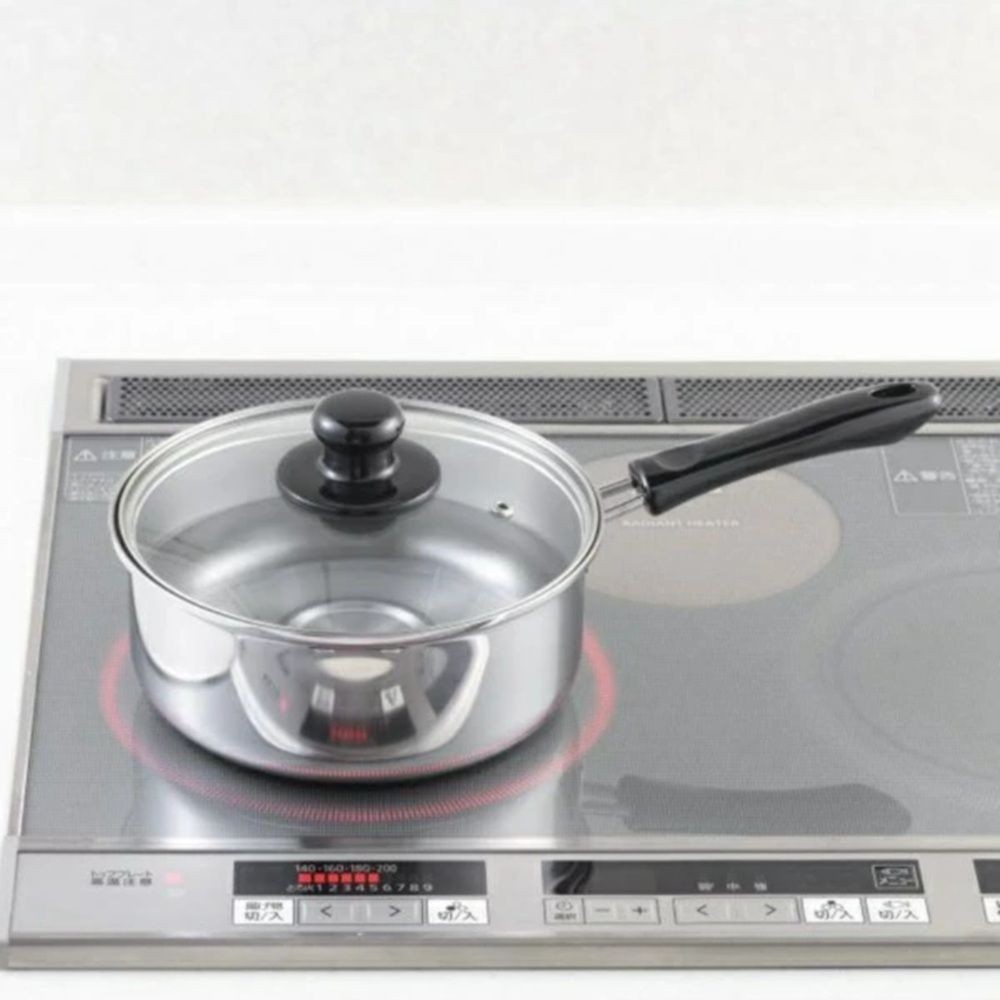 ヨシカワ クックルックネオ片手鍋 20cm, シルバー, 幅370mm&times;奥行213mm&times;高さ141mm