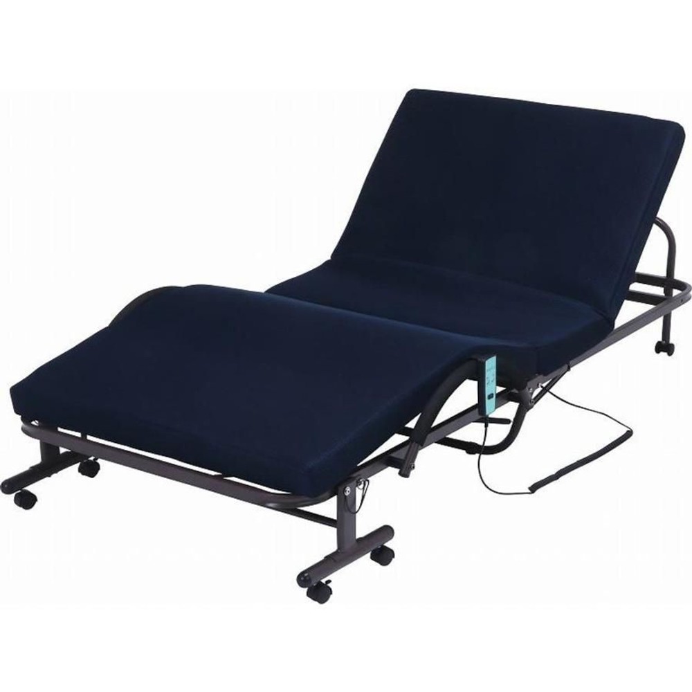 不二貿易  折たたみ電動ベッド 【メーカー直送・代引不可】, ネイビー, シングル