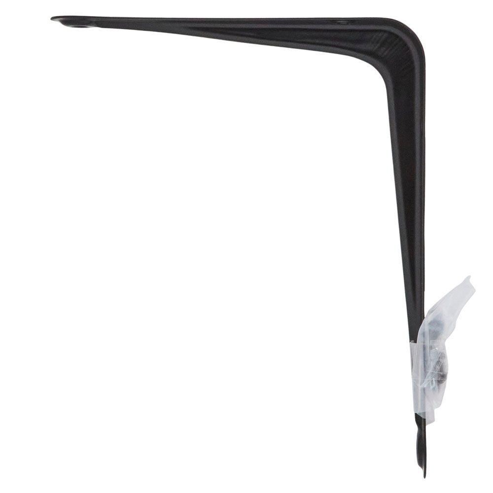 Ｌ型棚受（ブラック）　１２５&times;１５０, ブラック, 125&times;150mm