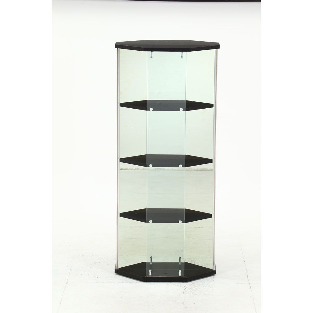 不二貿易 ガラスコレクションケース　ＢＡＡＬ　コーナー　ＢＫ【メーカー直送・代引不可】, ブラック, 幅522mm&times;奥行425mm&times;高さ1195mm