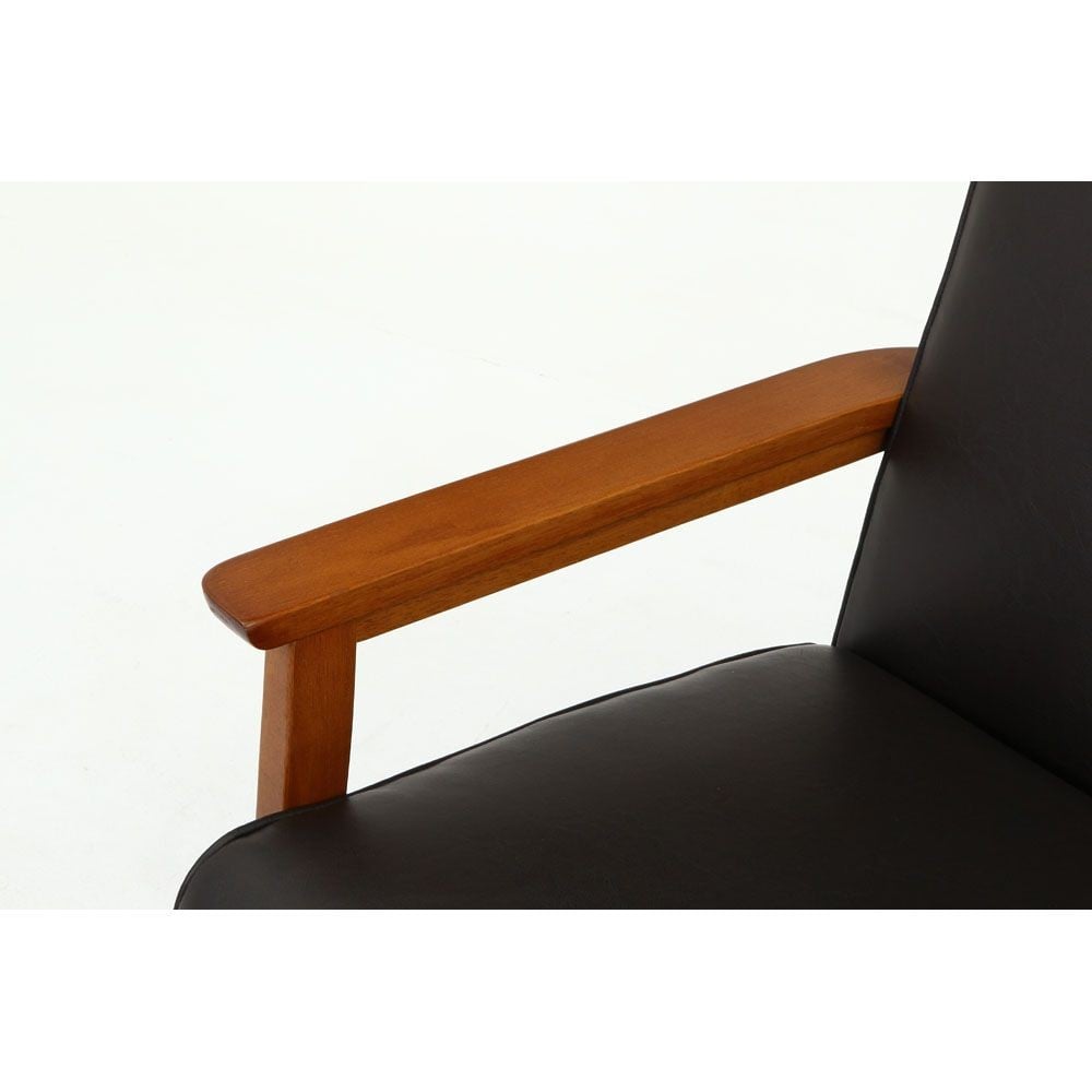 不二貿易 バイキャストＰＵソファ　ミート　３Ｐ　ＤＢＲ【メーカー直送・代引不可】, ダークブラウン, 幅1660mm&times;奥行720mm&times;高さ700mm