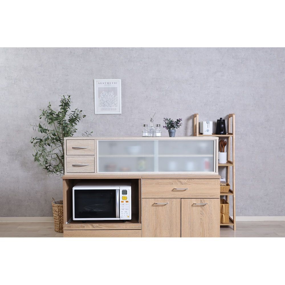 不二貿易 カウンター上収納ラック　１２０幅　オーク【メーカー直送・代引不可】, オーク, 幅1200mm&times;奥行265mm&times;高さ290mm