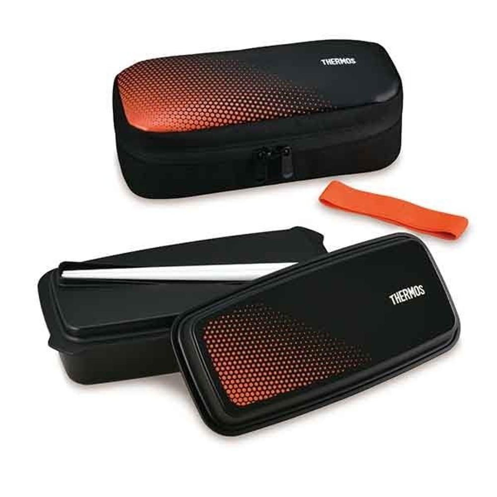 サーモス　フレッシュランチボックス　ＤＪＯー６００　ブラックオレンジ, ブラックオレンジ, 600ml