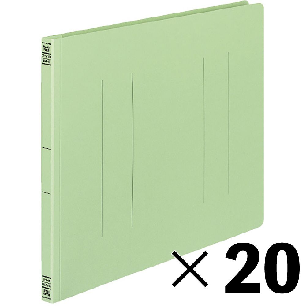 【20冊セット】コクヨ　フラットファイルV樹脂製とじ具B4横 15mmとじ 緑【メーカー直送・代引不可】, 緑, B4横