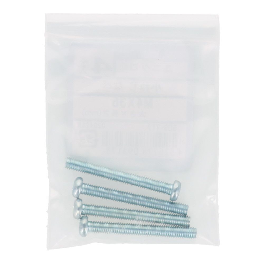 小ねじ　なべ　ユニクロ　Ｍ４&times;３５ｍｍ　４本入, シルバー, M4&times;35mm