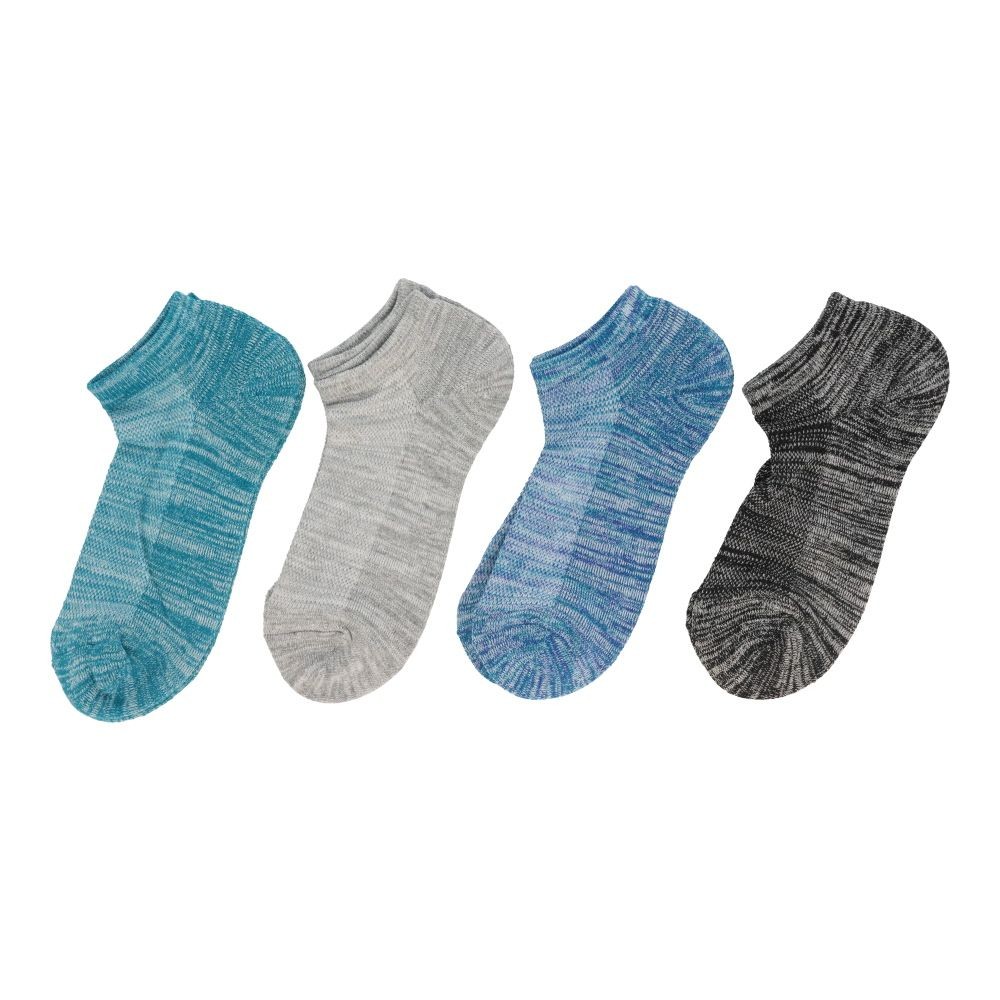 WIZ'A ウィザ 消臭・抗菌　銀イオン６P パイル先丸スニーカー丈　杢柄, アソート, 25.0〜27.0cm