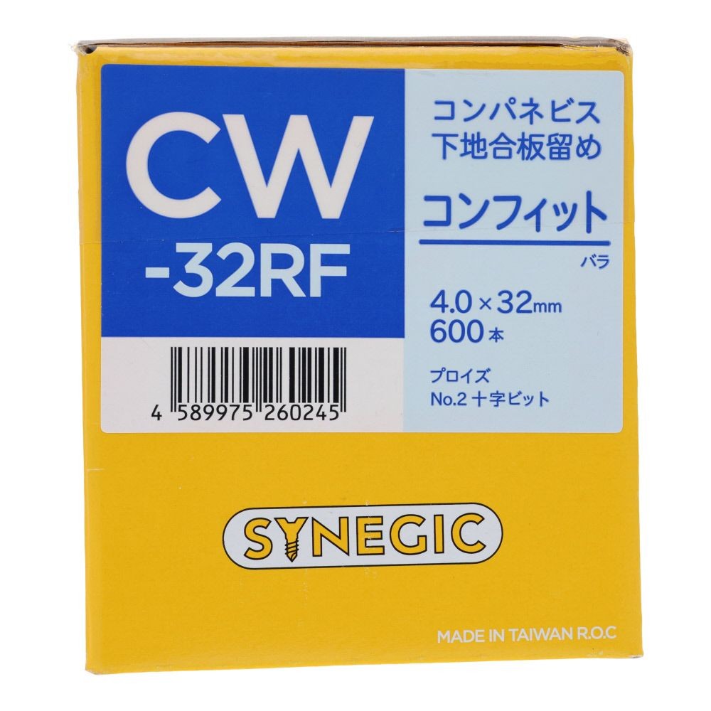シネジック コンパネビス コンフィット ４．０&times;３２ ６００本, ビス, 600本入り